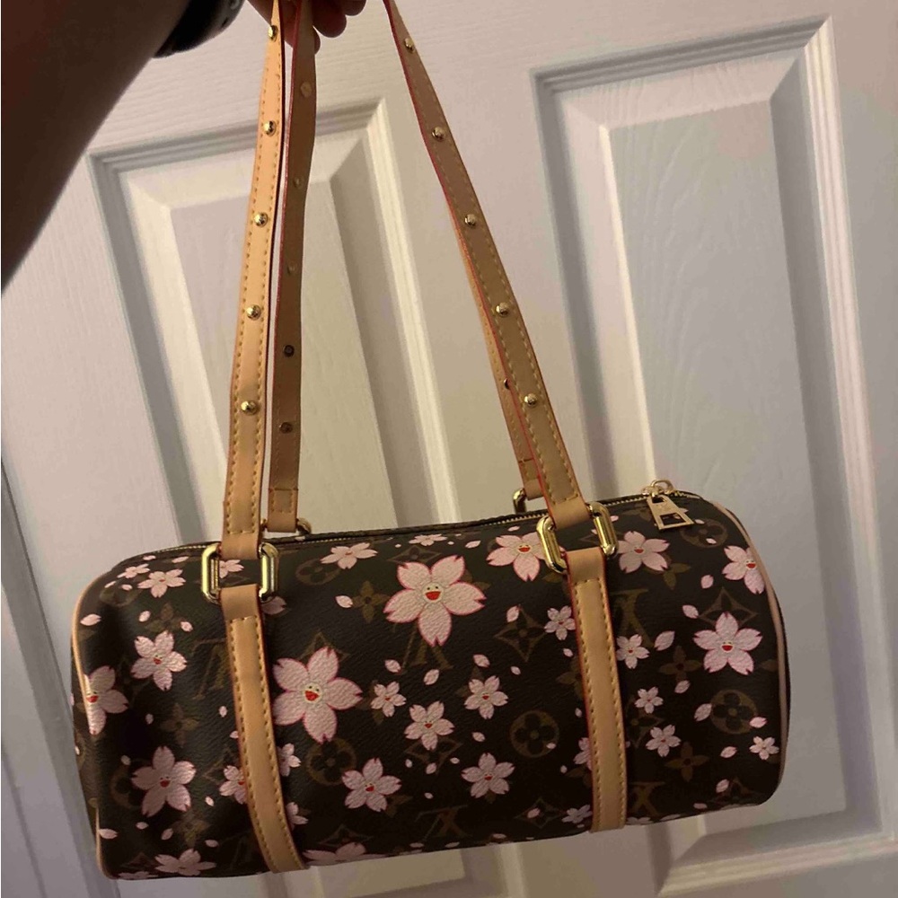Floral Brown Murakami DH Handbag LARGE BAG ONLY
